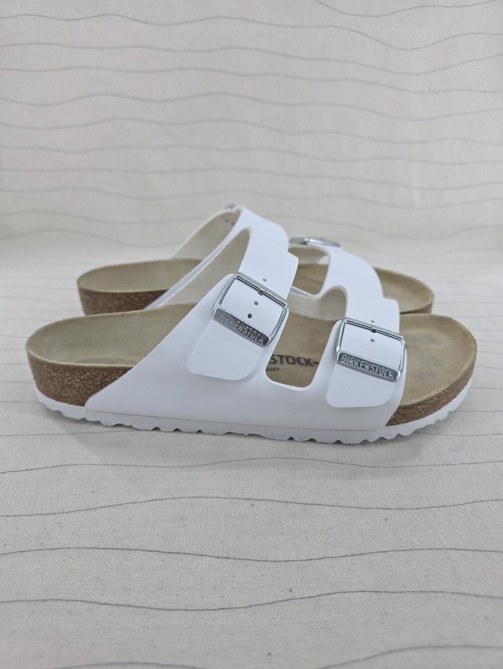 Birkenstock Unisex Arizona White Birkibuc Slip On Sandals Size W(9) M(7) (EU 40)